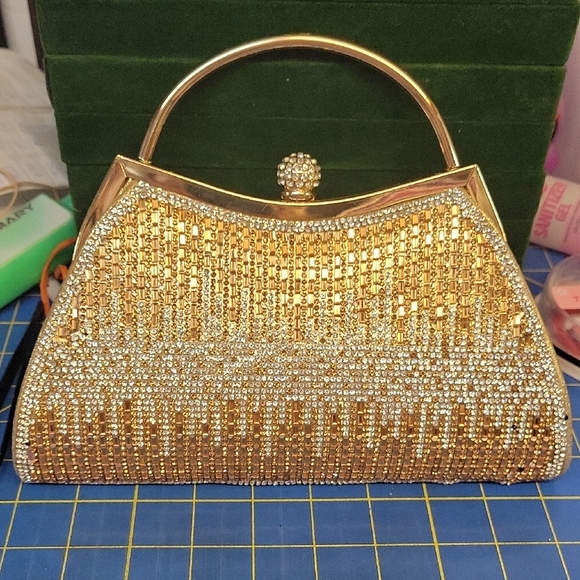D'Margeaux Handbags - Elegant Gold and Silver Evening Bag New